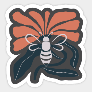 Abstract Bee & Flower Image in Autumn Fall Colors Sticker